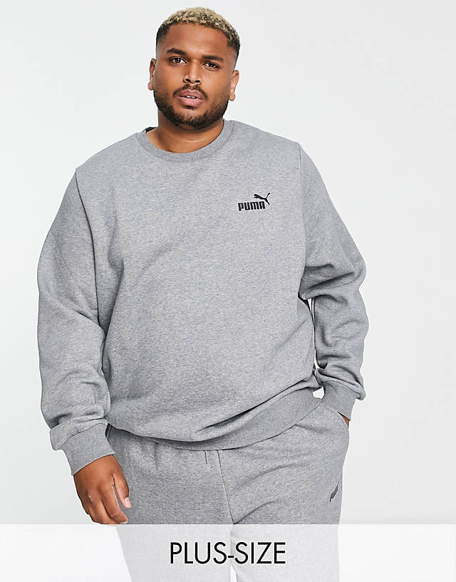 Puma - plus essentials small logo sweatshirt in grey