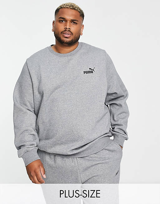 Puma PLUS Essentials small logo sweatshirt in grey