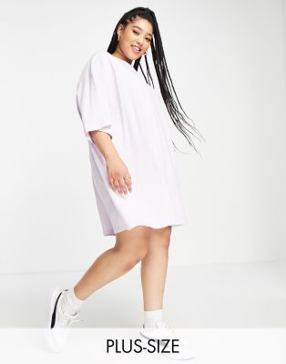 Puma Plus essentials small logo t-shirt dress in lilac - ASOS Price Checker