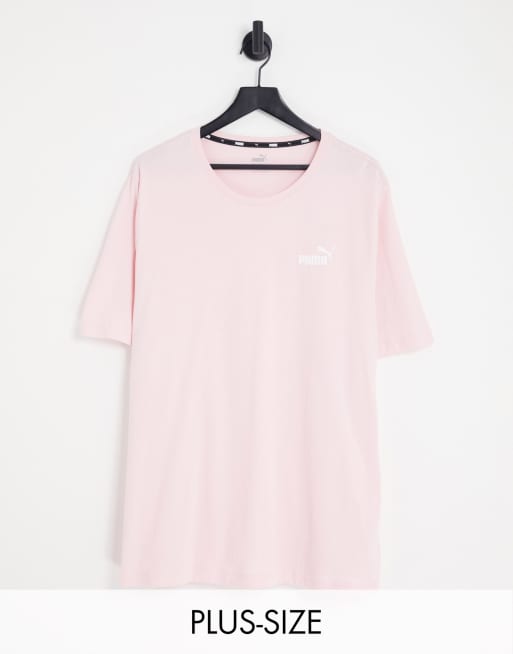 Puma Plus Essentials Small Logo T Shirt In Chalk Pink Asos