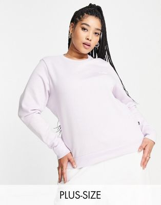 Puma Plus essentials small logo sweatshirt in lilac - ASOS Price Checker