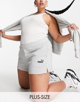 Puma Plus Essentials sweat shorts in grey - ASOS Price Checker