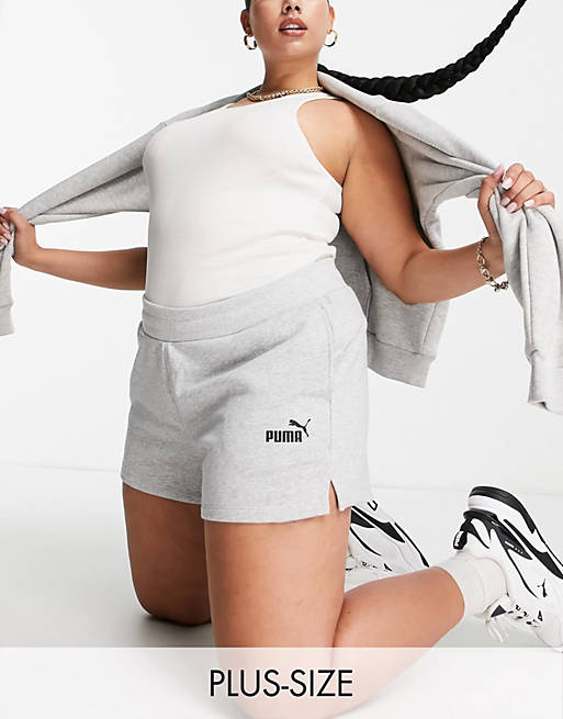 Puma Plus Essentials sweat shorts in grey