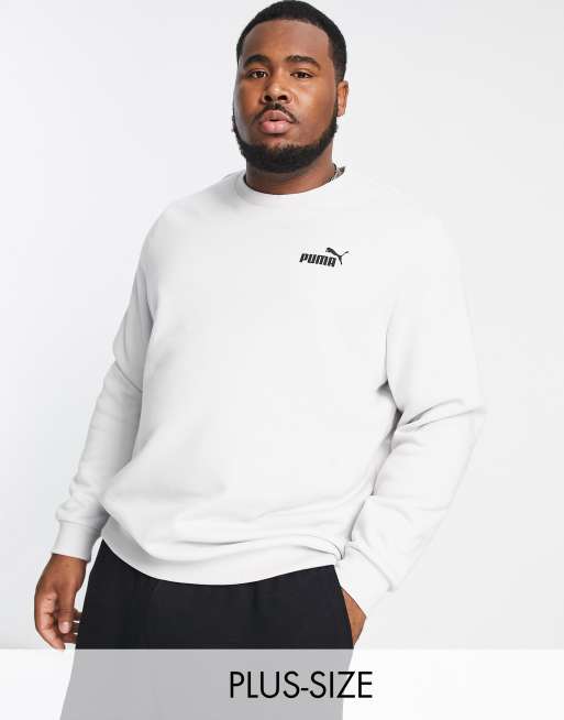 Puma Plus Essentials Sweatshirt Met Klein Logo In Lichtgrijs Asos