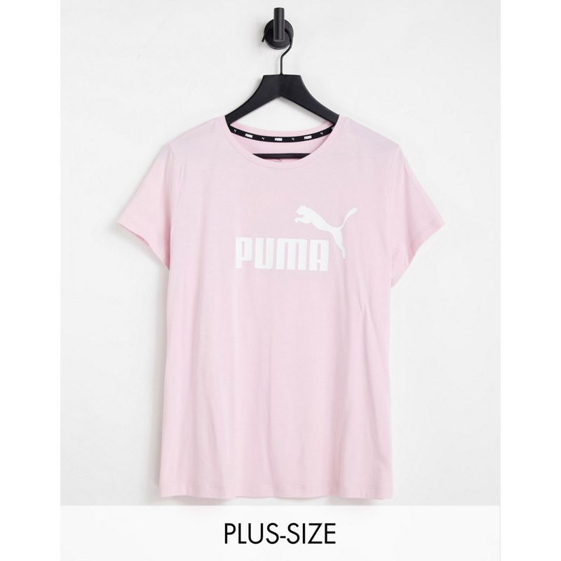 PUMA Plus – Essentials – T-Shirt in Rosa mit großem Logo