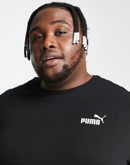 PUMA Plus Essentials – T-Shirt in Schwarz mit Logo, 3 von 4