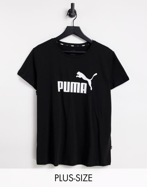 Puma Plus - Essentials - T-shirt med stort logo i sort