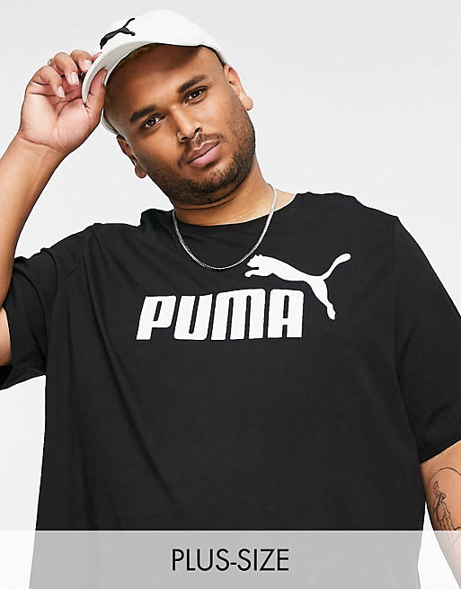 Puma Plus - Essentials - T-shirt met groot logo in zwart