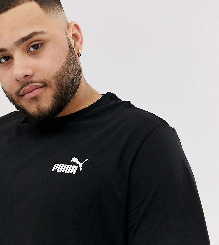 Puma PLUS Essentials - T-shirt nera con logo piccolo-Nero