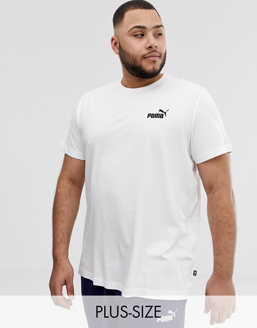 Puma PLUS Essentials t-shirt with small logo in white