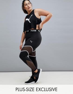 puma exclusive to asos mesh panel leggings in black