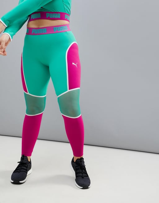 Puma green 2025 pink leggings