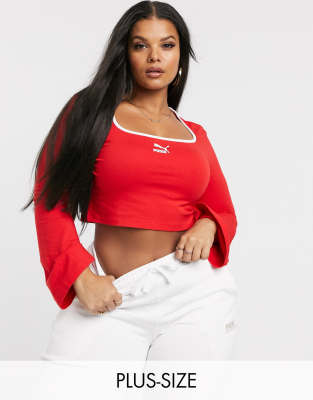 puma red crop top