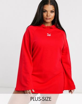 Puma Plus Hooded Dress in red exclusive at ASOS