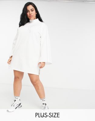 white overall dress plus size