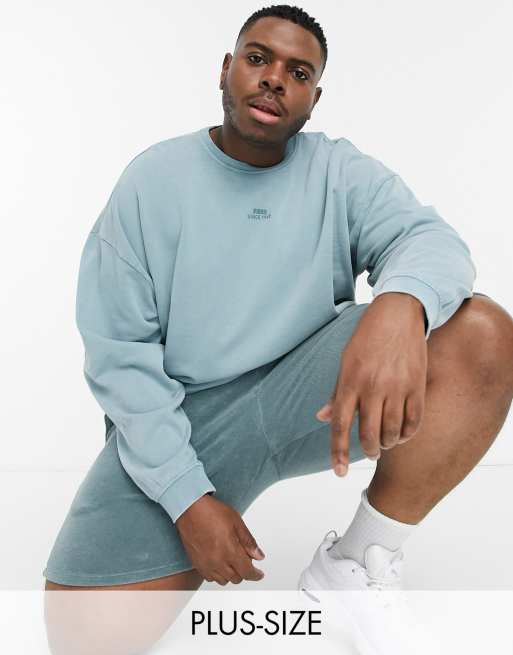 Puma logo oversized sweatshirt in washed ston new arrivals