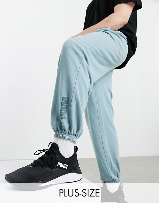 Puma Plus oversized joggers in washed blue - exclusive to ASOS