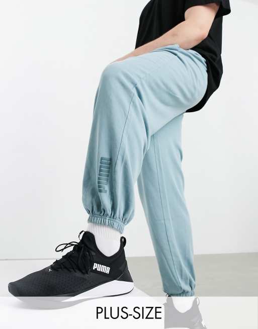 Puma Plus oversized joggers in washed blue exclusive to ASOS