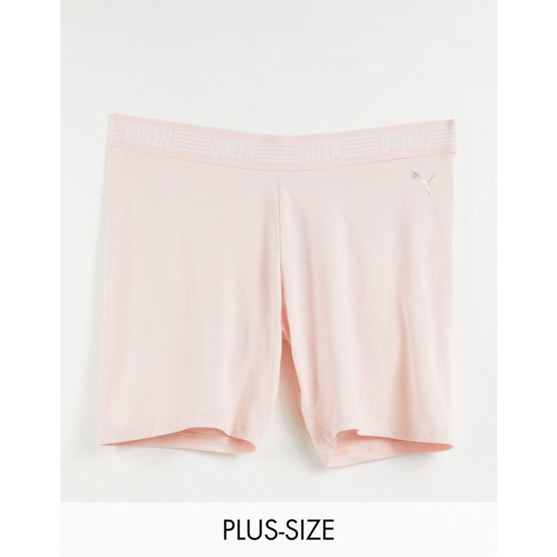 Pantaloncini Donna PUMA Plus - Queen - Leggings corti rosa pastello e oro con fascia in vita