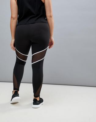 puma leggings schwarz mit netzeinsatz