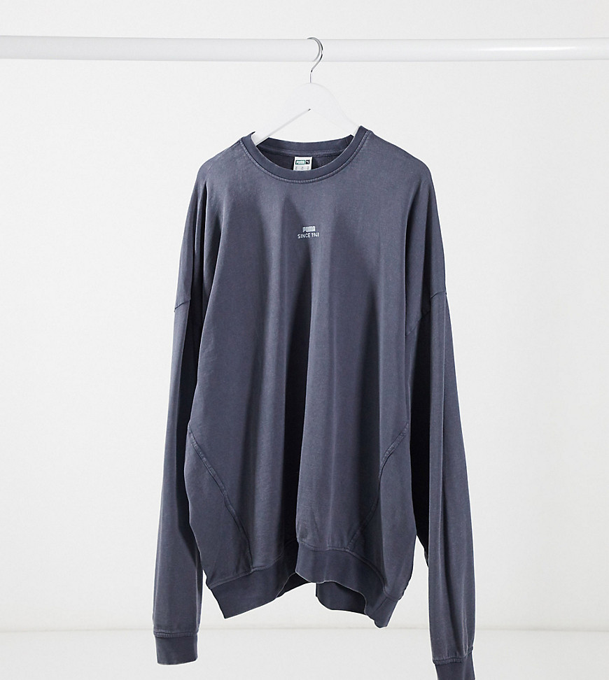 Puma Plus - Sweatshirt met logo in zwart met wassing