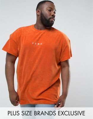 Puma PLUS Towelling T-Shirt In Orange 
