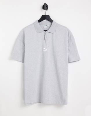 Puma - Poloshirt met korte rits in grijs