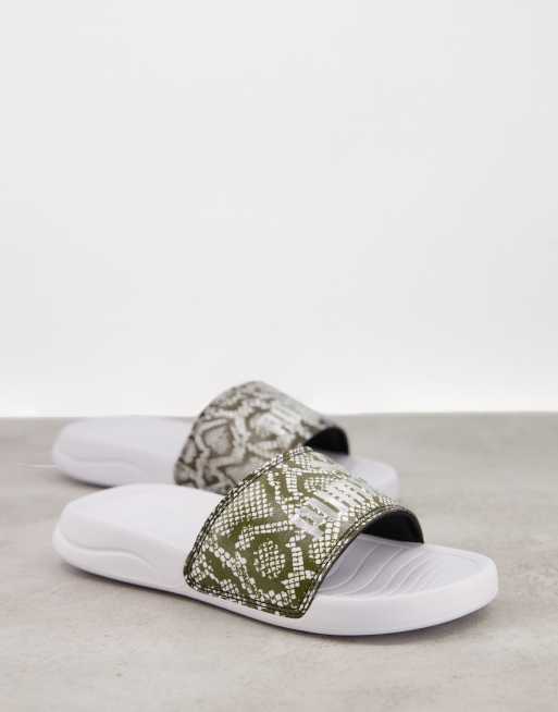 PUMA Popcat 20 snake print sliders in multi ASOS