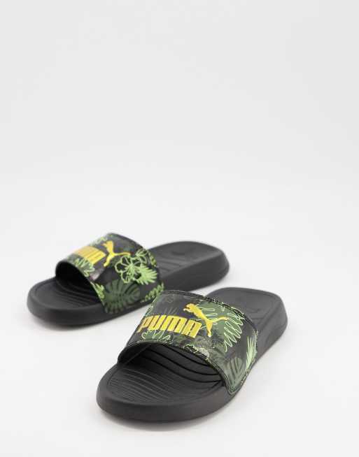 Puma popcat 20 summer slider in black ASOS