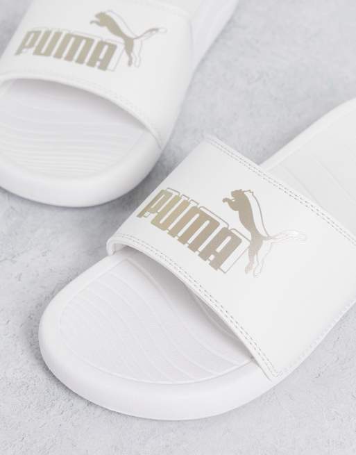 PUMA Popcat 20 tie dye slides in white ASOS