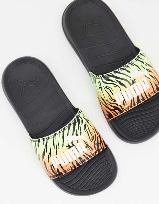 Puma leopard print online sliders