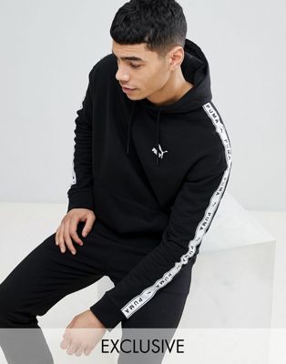 pullover hoodie with taped side stripe 