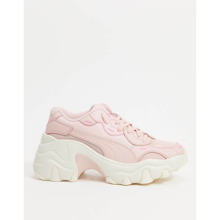 Puma Pulsar Wedge sneakers in pastel pink