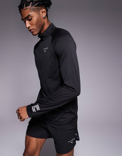 Puma Puma x hyrox quarter-zip top in puma black