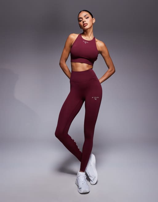 Puma Puma x hyrox shapeluxe 7/8 length tights in ruby shimmer