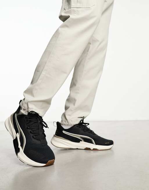 Puma PWR Frame trainers in black & tan