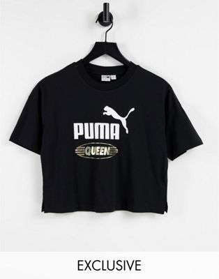 Puma Queen crop t-shirt in black