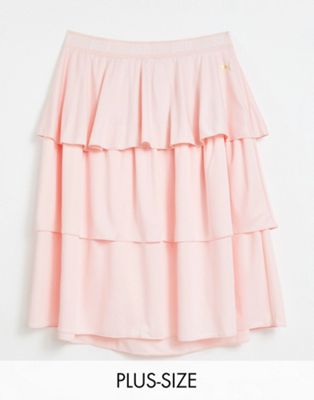 Puma Queen plus frill tiered skirt in pastel pink - ASOS Price Checker