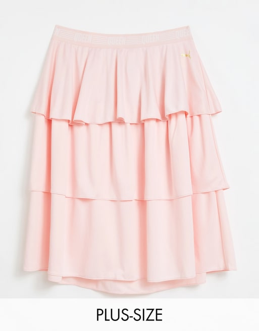 Pink metallic skirt clearance queen