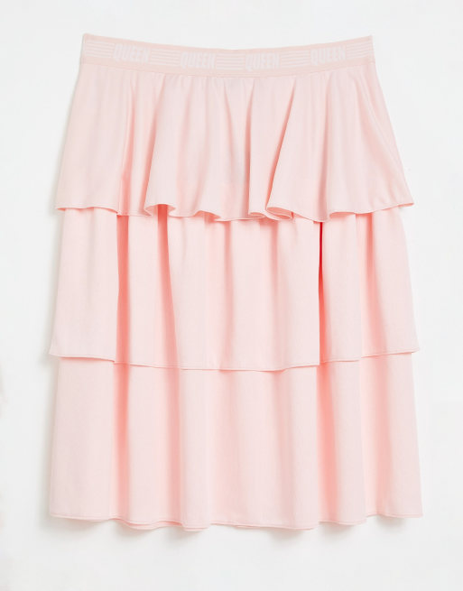 Puma Queen plus frill tiered skirt in pastel pink ASOS