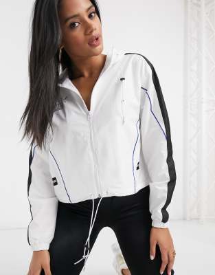 white pullover windbreaker