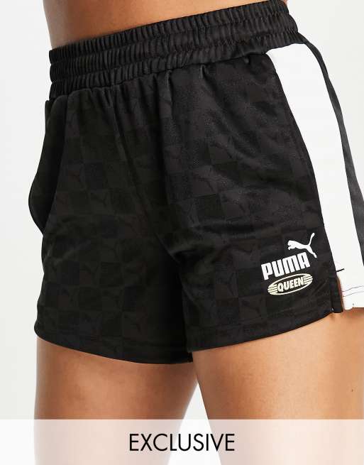 PUMA Training Formknit 5 inch seamless shorts in black leopard print