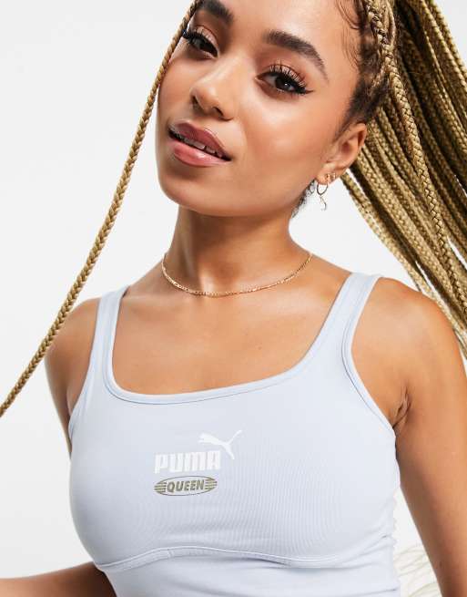 Puma Queen structured bralette in pastel blue, 3 of 4