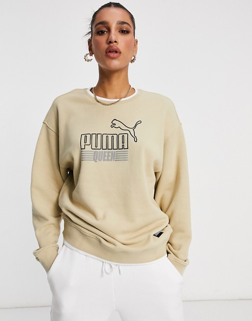 Puma Queen sweatshirt in beige