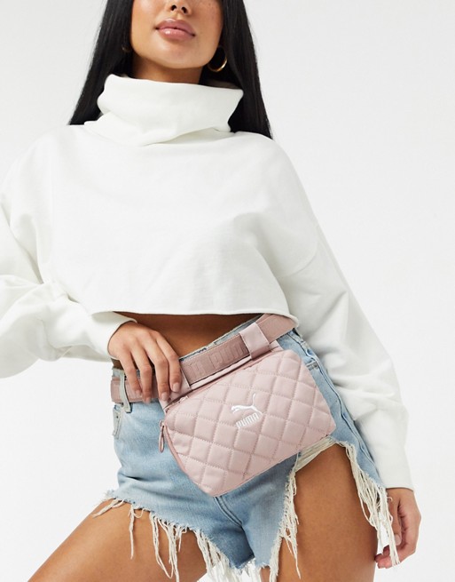 Puma quilted belt bag in dusty pink