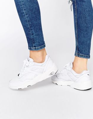 Puma R698 Core Leather White Sneakers | ASOS
