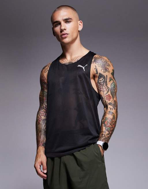 Puma Raceday ultraspun singlet top in puma black