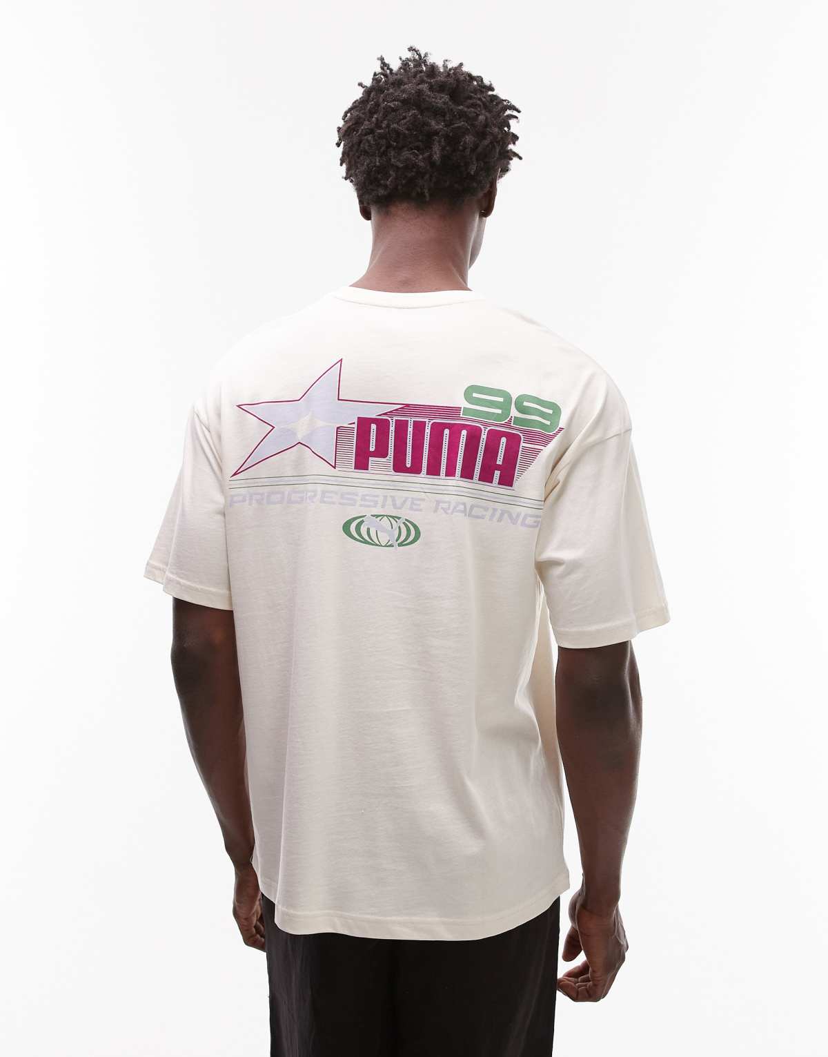 Puma Racing 99 back print t-shirt in beige Exclusive at ASOS