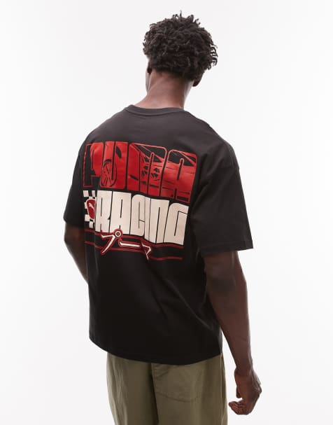 Puma Racing back print t-shirt in black Exclusive at ASOS - view 1