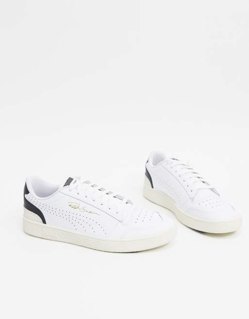 Puma Ralph Sampson - Biało-czarne buty sportowe z perforacjami